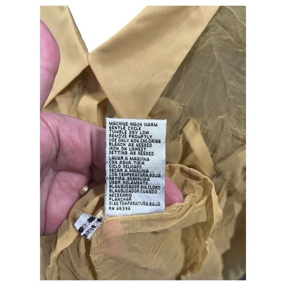 Dress U By Sharon Ruffled Button Top‎ Shirt Color: Mustard Size: XL 1990s NWT - Picture 9 of 9